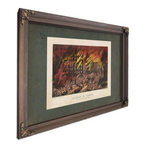 Chicago in Flames Scene at Randolph Street Bridge 1872 1874 — Bourbon Framed Canvas Print | Bella Frye
