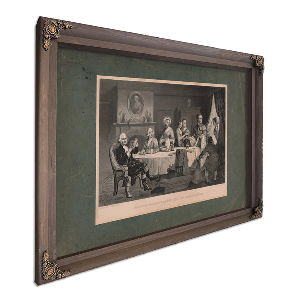 George Washington and the Spy Harvey Birch 184 185 — Bourbon Framed Canvas Print | Bella Frye