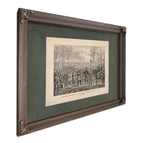 Capitulation Surrender of Robert E Lee His Army at Appomattox Chi Va to Lt — Bourbon Framed Canvas Print | Bella Frye