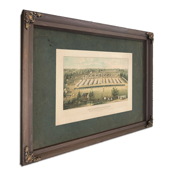 Camp Millington Baltimore Md 128th Regt Nyv From Columbia Dutchess Counties — Bourbon Framed Canvas Print | Bella Frye