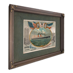 Compagnie Generale Transatlantique 19 — Bourbon Framed Canvas Print | Bella Frye