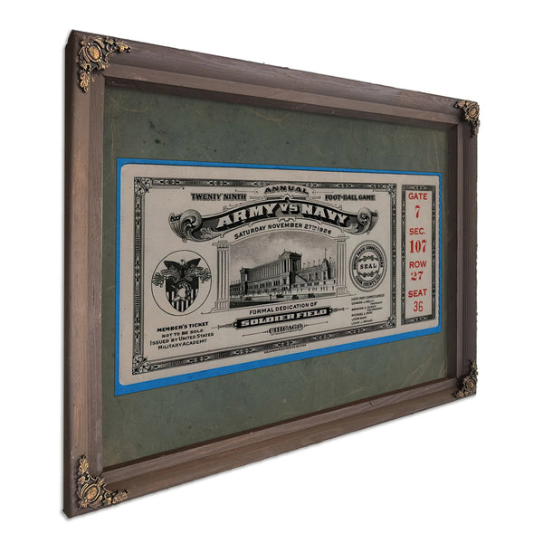 Ticket to the 1926 Army Navy Game 2 Front — Bourbon Framed Canvas Print | Bella Frye