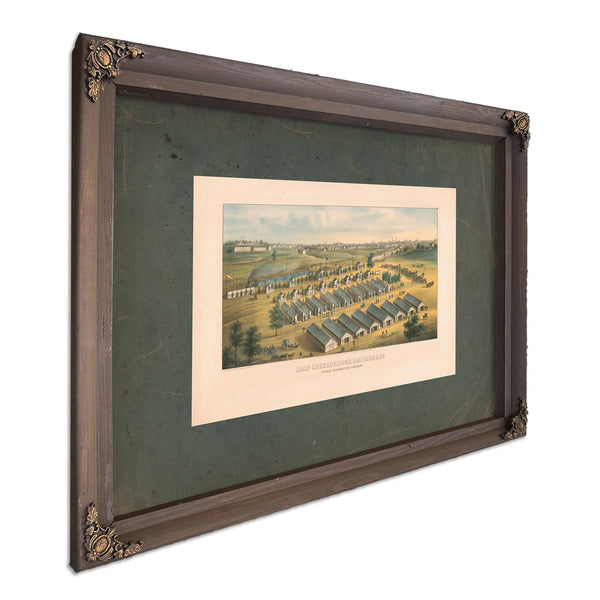 Camp Chesebrough Baltimore Md 1st Rgt Connecticut Cavalry 1863 — Bourbon Framed Canvas Print | Bella Frye