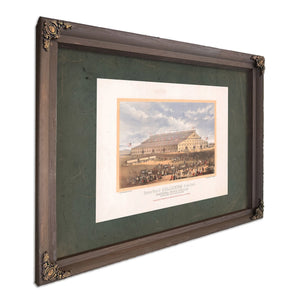 Exterior View of Coliseum for the Grand National Peace Jubilee Boston Mass J — Bourbon Framed Canvas Print | Bella Frye