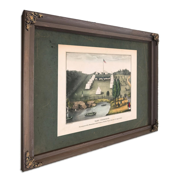 Camp Thompson Encampment of the Springfield Light Guard 19th Century — Bourbon Framed Canvas Print | Bella Frye