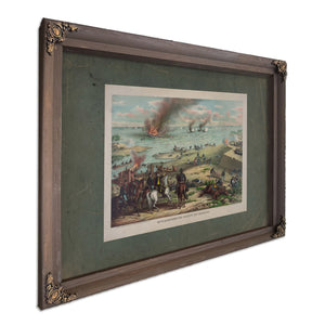 Battle Between the Monitor and Merrimacfought March 9th 1862 at Hampton Road — Bourbon Framed Canvas Print | Bella Frye
