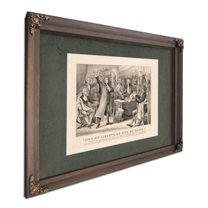 Give Me Liberty or Give Me Death! Patrick Henry Delivering His Great Speech on — Bourbon Framed Canvas Print | Bella Frye