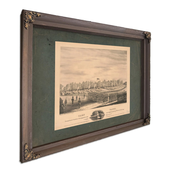 Camp Wayne Pennsylvania Volunteer Encampment on the Paoli Battle Ground Sept — Bourbon Framed Canvas Print | Bella Frye