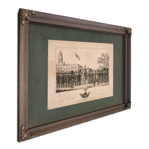 38th Regiment Jefferson Guards New York State Artillery 1843 — Bourbon Framed Canvas Print | Bella Frye