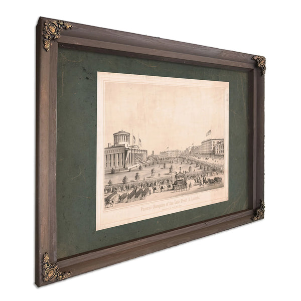 Funeral Obsequies of the Late President Abraham Lincoln Columbus Ohio April — Bourbon Framed Canvas Print | Bella Frye