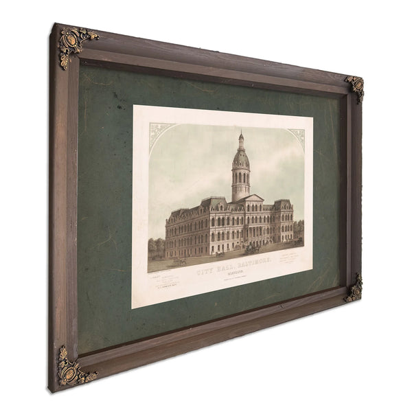 City Hall Baltimore Maryland 1871 — Bourbon Framed Canvas Print | Bella Frye