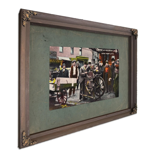 The Huddled Masses of Mulberry Bend — Bourbon Framed Canvas Print | Bella Frye