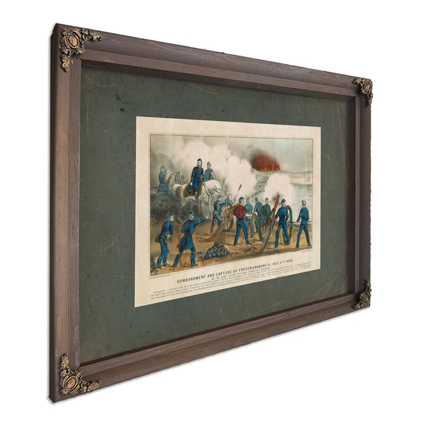 Bombardment and Capture of Fredericksburg Va Dec 11th 1862 by the Army of Th — Bourbon Framed Canvas Print | Bella Frye