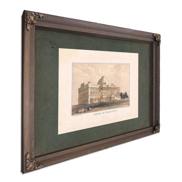 Capitol at Washington 19th Century — Bourbon Framed Canvas Print | Bella Frye
