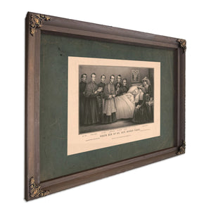 Death Bed of Rt Rev Bishop Timon 19th Century — Bourbon Framed Canvas Print | Bella Frye