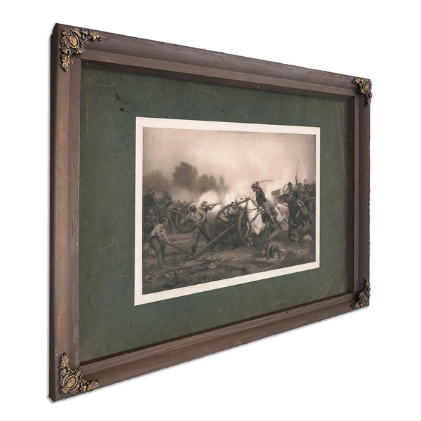 Charging the Guns 1891 — Bourbon Framed Canvas Print | Bella Frye