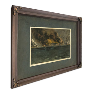 Bombardment of Fort Sumter Charleston Harbor_ 12th 13th of April 1861 1861 — Bourbon Framed Canvas Print | Bella Frye
