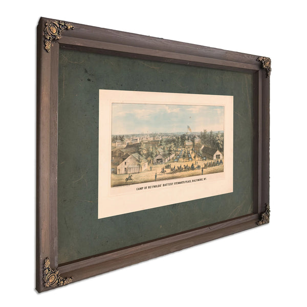 Camp of Reynolds Battery Stewarts Place Baltimore Md 1862 — Bourbon Framed Canvas Print | Bella Frye