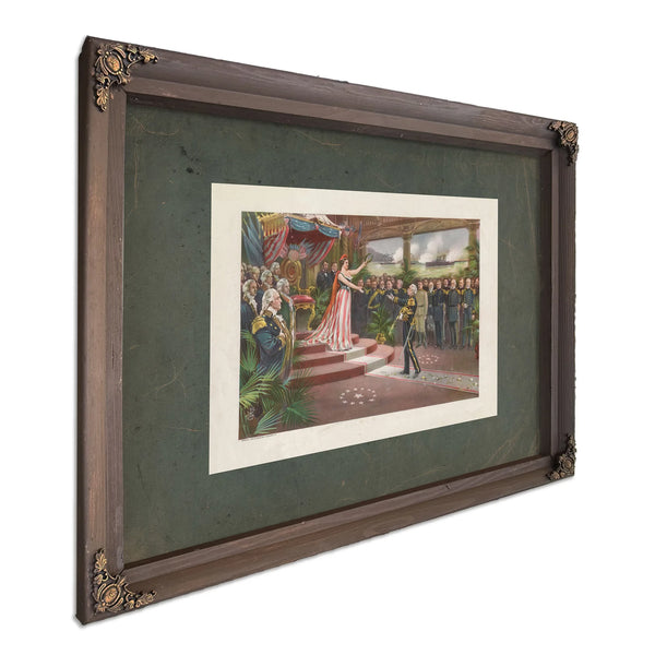 Americas Welcome to Dewey 1899 — Bourbon Framed Canvas Print | Bella Frye