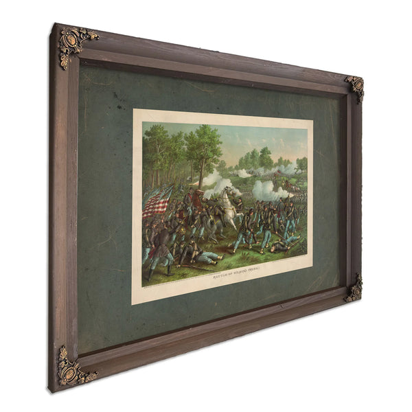 Battle of Wilsons Creekaug 1 1861union Gen Lyon Conf Gen Mcculloch 1893 — Bourbon Framed Canvas Print | Bella Frye
