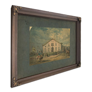Armory of First City Troop Escorted Washington and Every President Since 186 — Bourbon Framed Canvas Print | Bella Frye