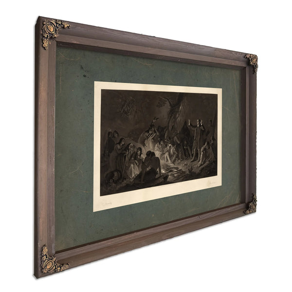 David Zeisberger Preaching to the Indians 1864 — Bourbon Framed Canvas Print | Bella Frye