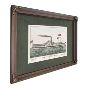 Buffalo Chicago Steam Packet Empire State_ M Hazard Commander 1835 1856 — Bourbon Framed Canvas Print | Bella Frye