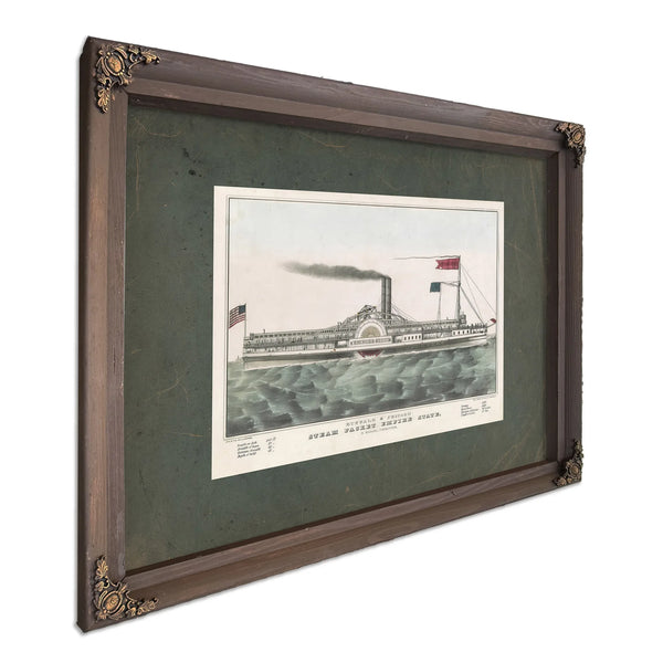 Buffalo Chicago Steam Packet Empire State_ M Hazard Commander 1835 1856 — Bourbon Framed Canvas Print | Bella Frye