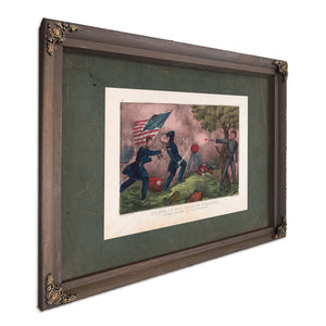 Death of Col Edward D Baker_ at the Battle of Balls Bluff Near Leesburg Va O — Bourbon Framed Canvas Print | Bella Frye