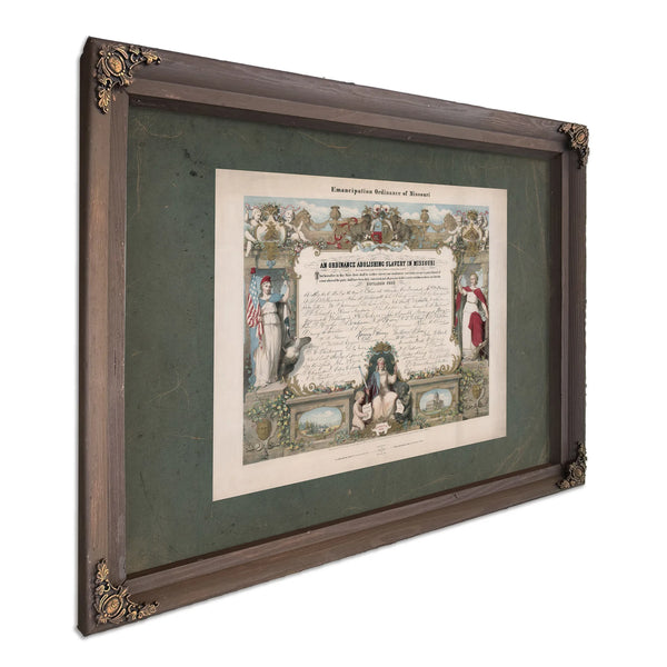 Emancipation Ordinance of Missouri an Ordinance Abolishing Slavery in Missou — Bourbon Framed Canvas Print | Bella Frye