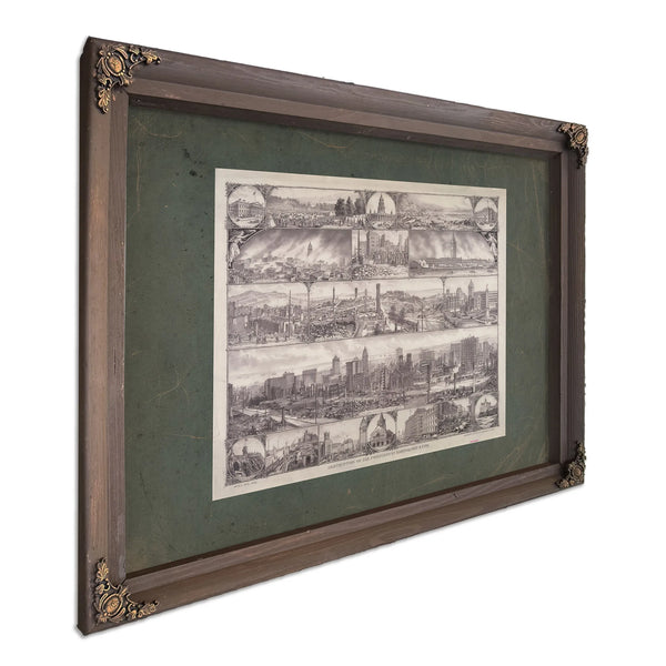 Destruction of San Francisco by Earthquake Fire 19th Century — Bourbon Framed Canvas Print | Bella Frye