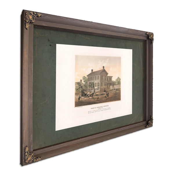 Home of Abraham Lincoln Springfield Ills 186 1865 187 — Bourbon Framed Canvas Print | Bella Frye