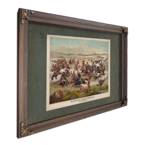 Custers Last Charge 1876 — Bourbon Framed Canvas Print | Bella Frye