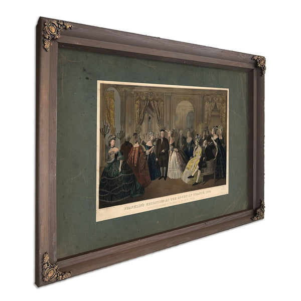 Franklins Reception at the Court of France 1778 Respectfully Dedicated to Th — Bourbon Framed Canvas Print | Bella Frye