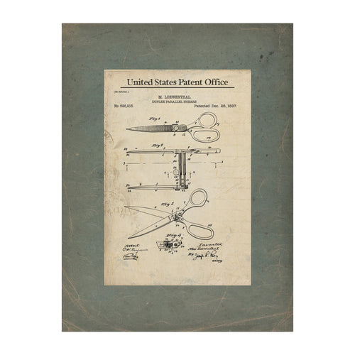 The Cutting Edge Loewenthals Parallel Shears Patent — Stretched Canvas Print | Bella Frye