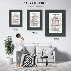 The Keepers Vigil Baltimore Lighthouse Architectural Cross Section — Framed Wall Art Room View | Bella Frye