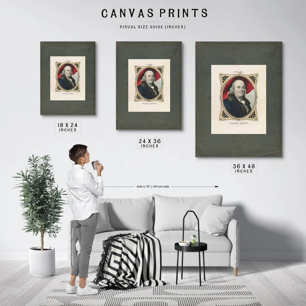 Benjamin Franklin the Statesman and Philosopher 1847 — Framed Wall Art Room View | Bella Frye