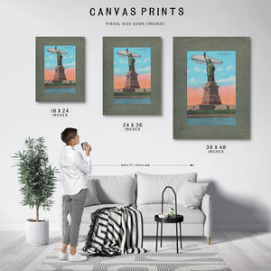 The Colossus and the Silver Leviathan Libertys Vigil at the Golden Door — Framed Wall Art Room View | Bella Frye