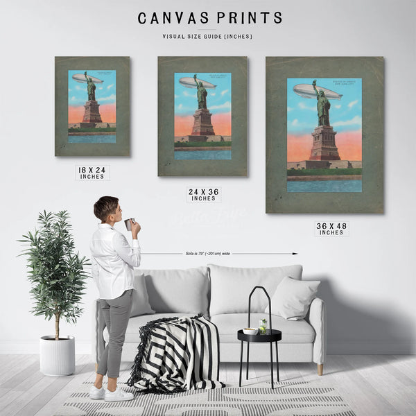 The Colossus and the Silver Leviathan Libertys Vigil at the Golden Door — Framed Wall Art Room View | Bella Frye
