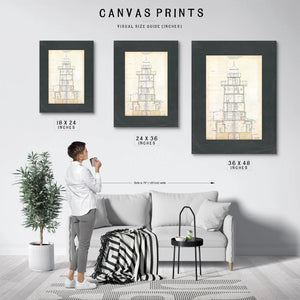 The Keepers Vigil Hooper Island Light Station Blueprint — Framed Wall Art Room View | Bella Frye