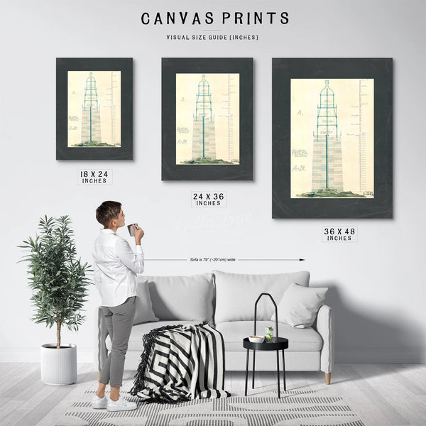 The Keepers Vigil Minots Ledge Lighthouse Blueprintb — Framed Wall Art Room View | Bella Frye