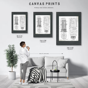 The Sunken Chamber Baltimore Caisson Engineering Blueprint — Framed Wall Art Room View | Bella Frye