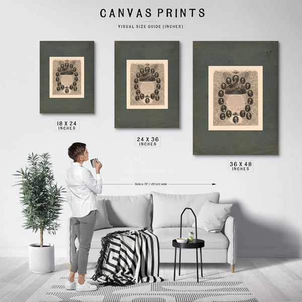 The Declaration of Independence and Portraits of the Presidents 1861 1865 — Framed Wall Art Room View | Bella Frye