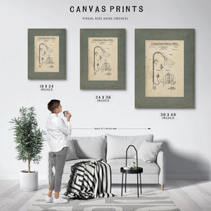 The Sleepers Light 1926 Bed Lamp Patent — Bourbon Framed Canvas Print | Bella Frye