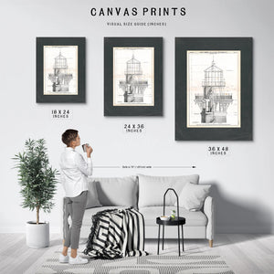 The Hatteras Lantern Room Blueprint — Guardian of the Graveyard of the Atlantic — Framed Wall Art Room View | Bella Frye