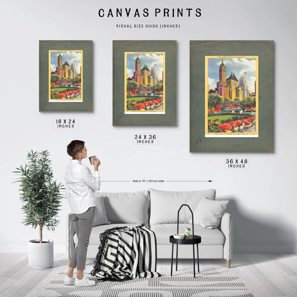 Manhattan Rising a Gilded View From the Park — Framed Wall Art Room View | Bella Frye