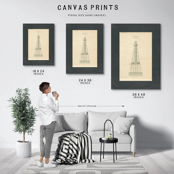 Coffins Patches Lighthouse Blueprint Maritime Architecture of the Florida Reef — Framed Wall Art Room View | Bella Frye