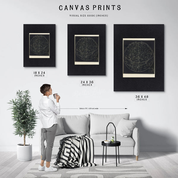 The Summer Sky Atlas a Victorian Map of Celestial Wanderings — Framed Wall Art Room View | Bella Frye
