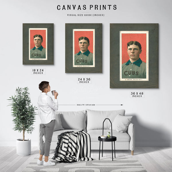 Three Finger Brown Chicago Cubs Baseball Card Portrait 8 — Framed Wall Art Room View | Bella Frye