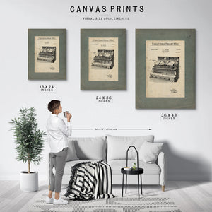 The Merchants Mechanical Mind Fuller Cash Register Patent — Bourbon Framed Canvas Print | Bella Frye